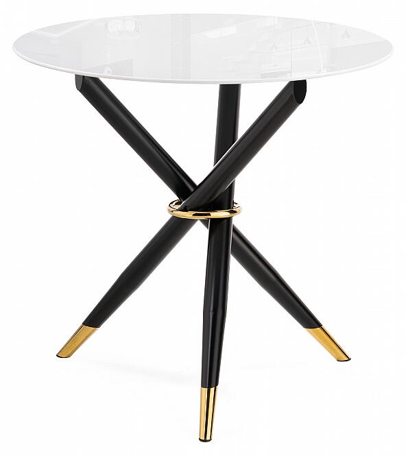 Стол стеклянный Rock 100х75 white / black