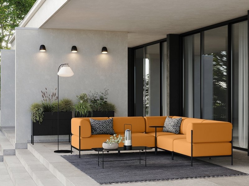 Модульный диван Нолан-B 2 Textile Orange photo 2