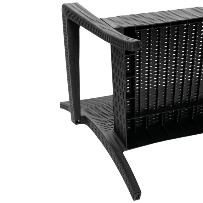 Диван Элластик пласт Rattan антрацитовый 128х77х89 см photo 3