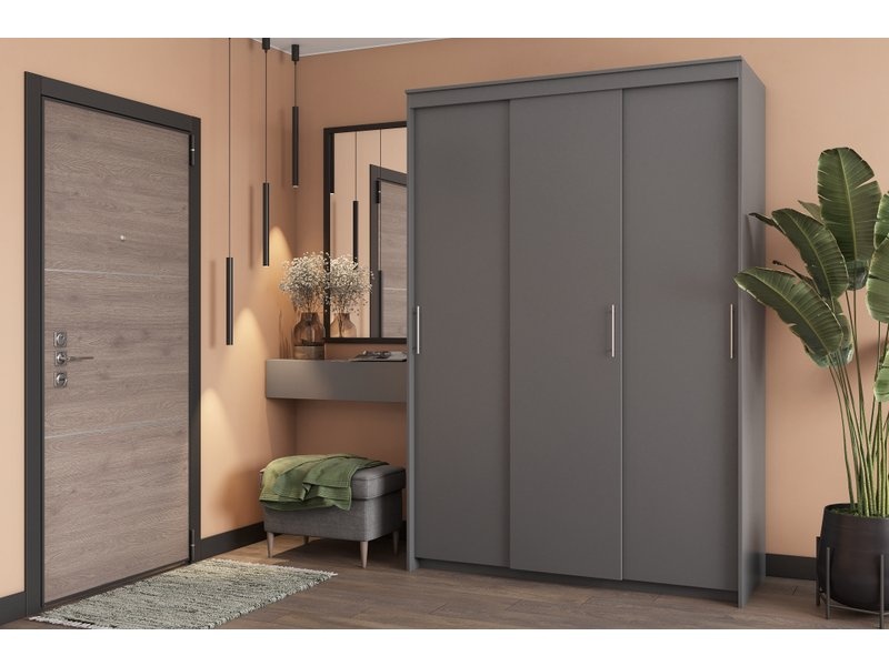 Шкаф-купе Тебар-3-150-220 Графит без зеркал photo 2