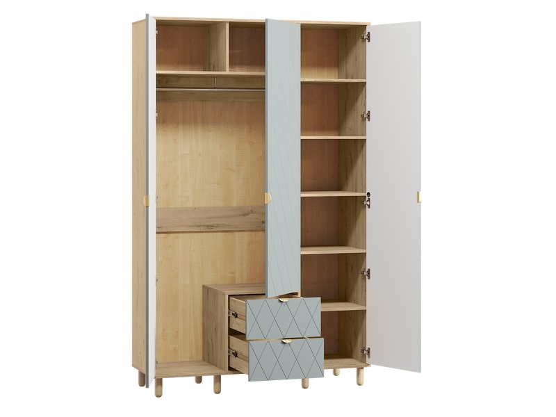 Распашной шкаф Теджонс-3 Diamond Mentol photo 3