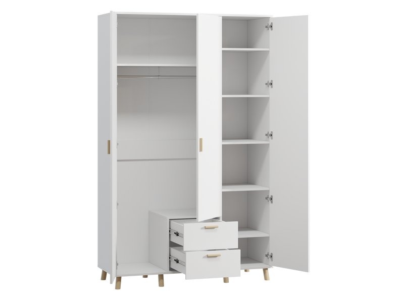 Распашной шкаф Пронто-3-130-210 Белый photo 4