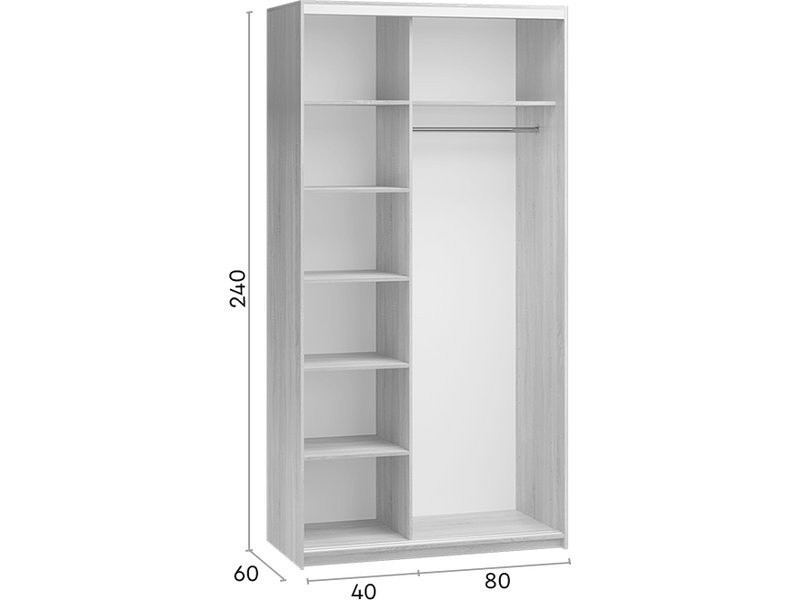 Шкаф-купе Байкал-2-120-240 Дуб Сонома photo 4