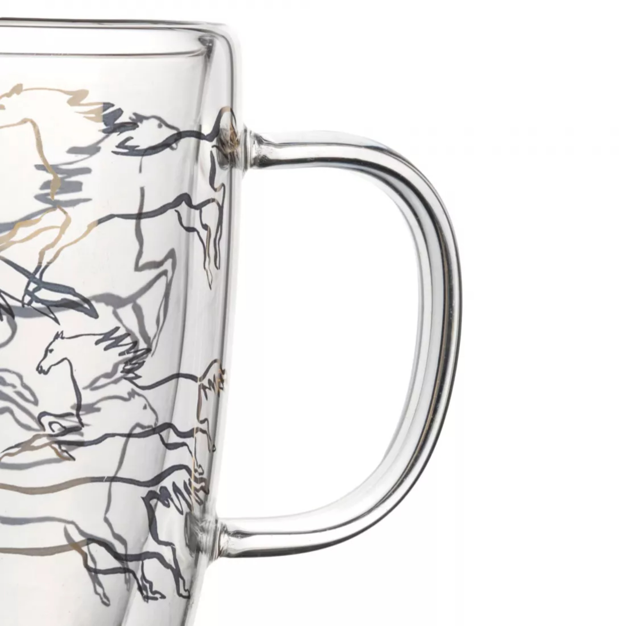 Кружка с двойными стенками Anna Lafarg кони wind-horse 370 мл золотистая photo 3