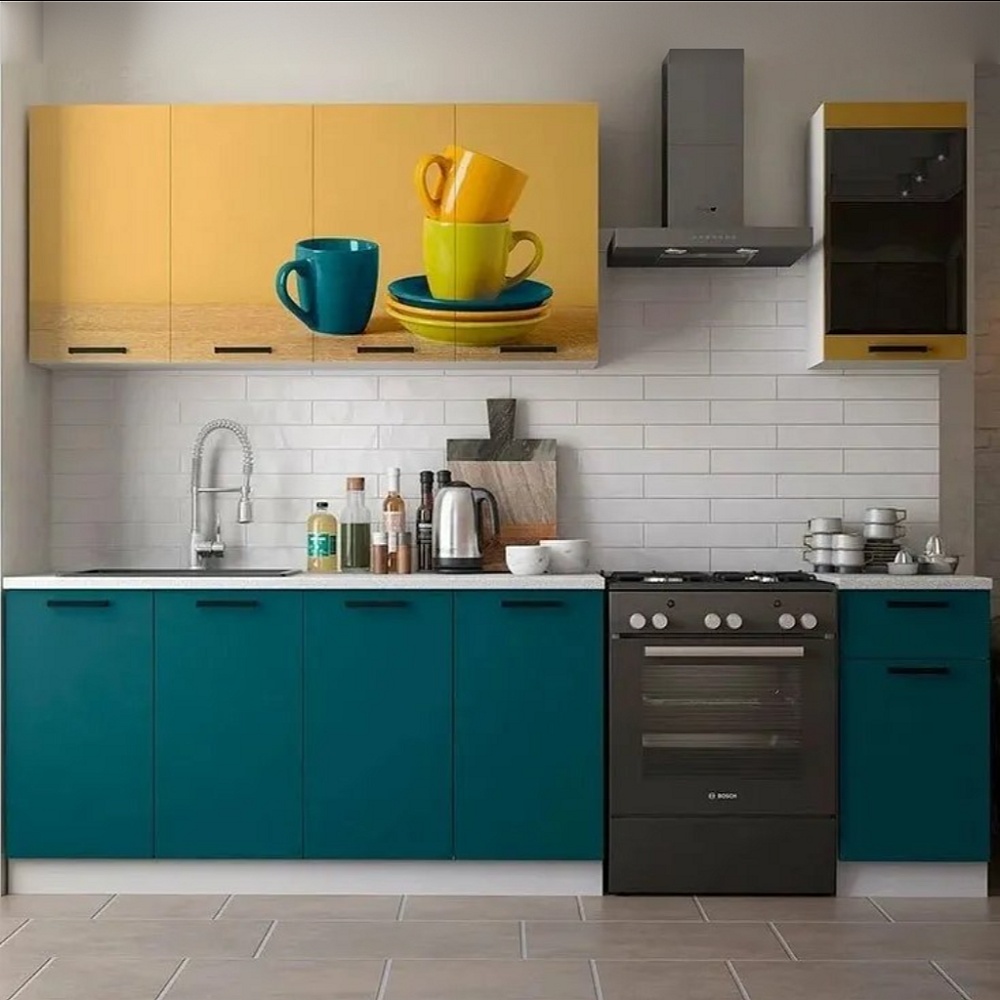 Кухня Техно 2 0 Компоновка 3 Фотопечать Горчица Атлантик Композиция 1 Антарес