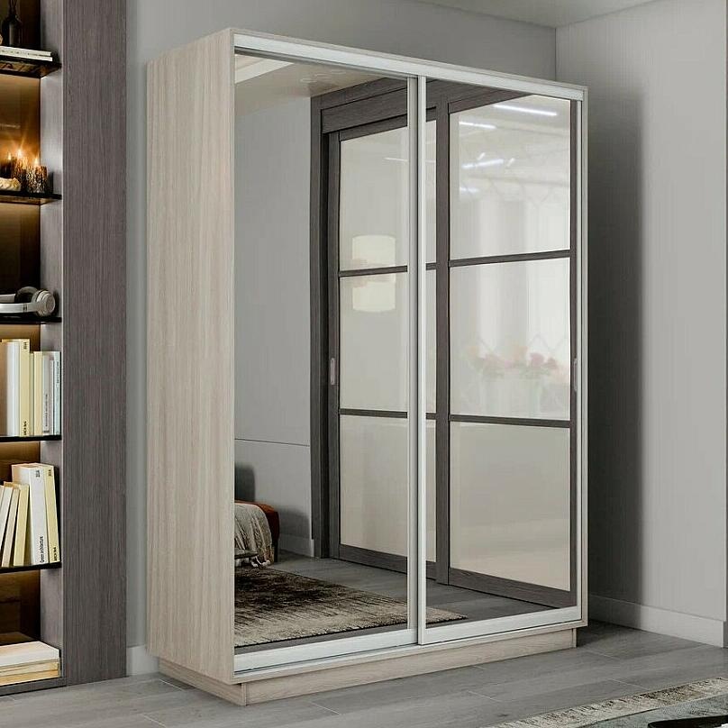 Шкаф-купе 1800x600x2400 Экспресс 2 Ясень шимо светлый зеркало