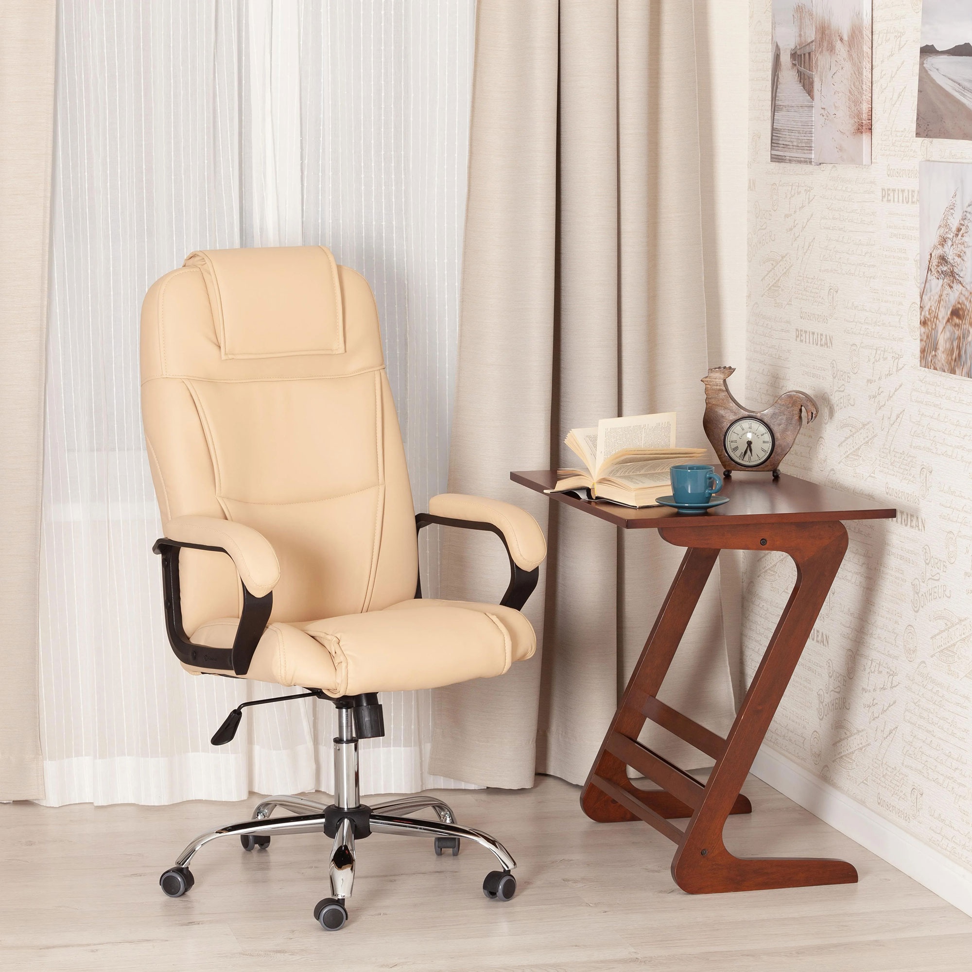 Компьютерное кресло TC Bergamo бежевое 67х47х140 см (19366) photo 2