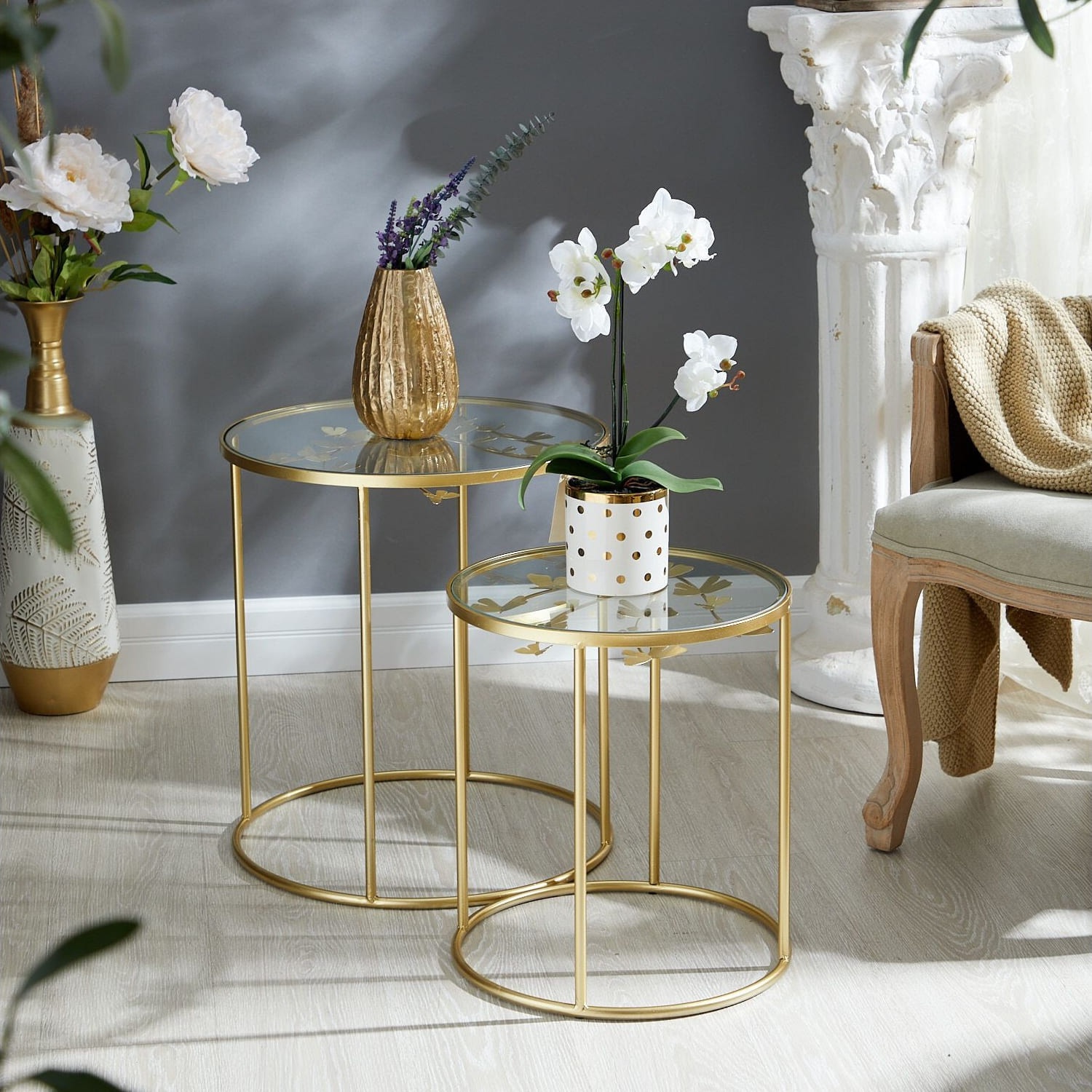 Столик Glasar со стеклом 50х50х55 см photo 2