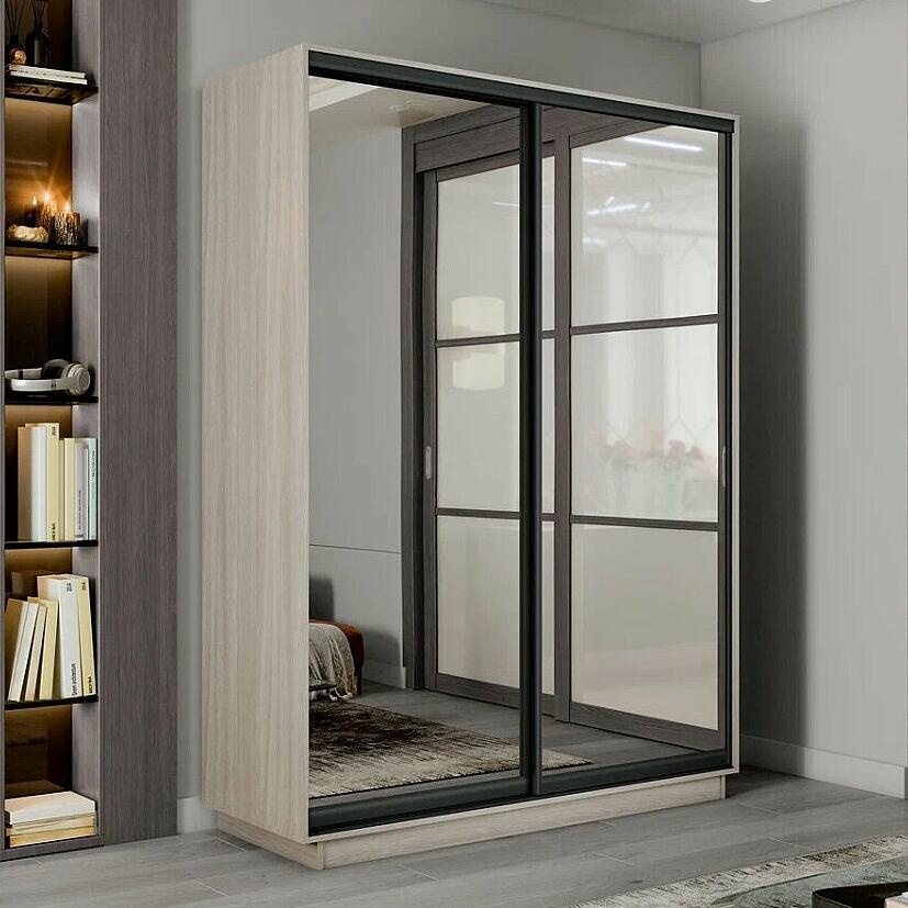 Шкаф-купе 1800x600x2400 Экспресс 2 Ясень шимо светлый зеркало