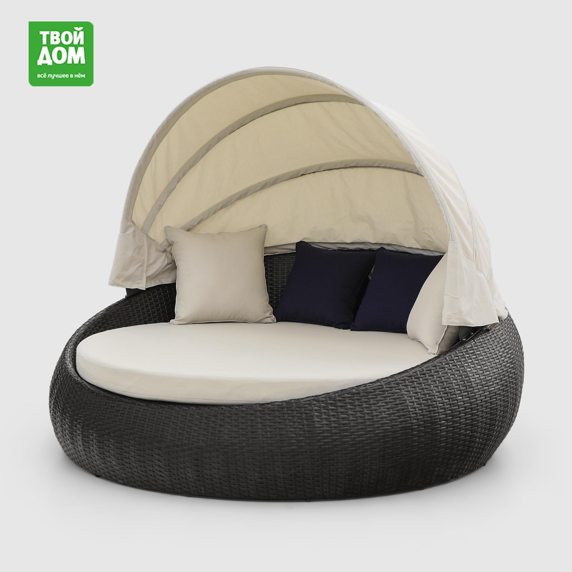 Диван-шезлонг Greenpatio из искусственного ротанга, круглый D179,5х83х148см