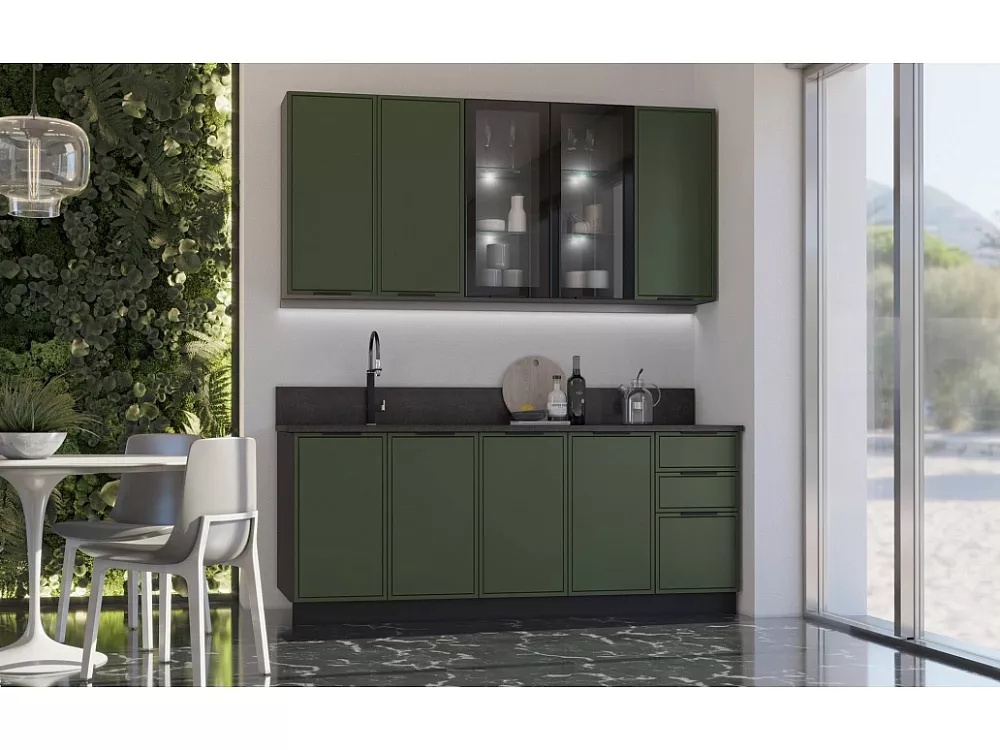 Кухня Николь 2 0 900 490 Графит Кастилло