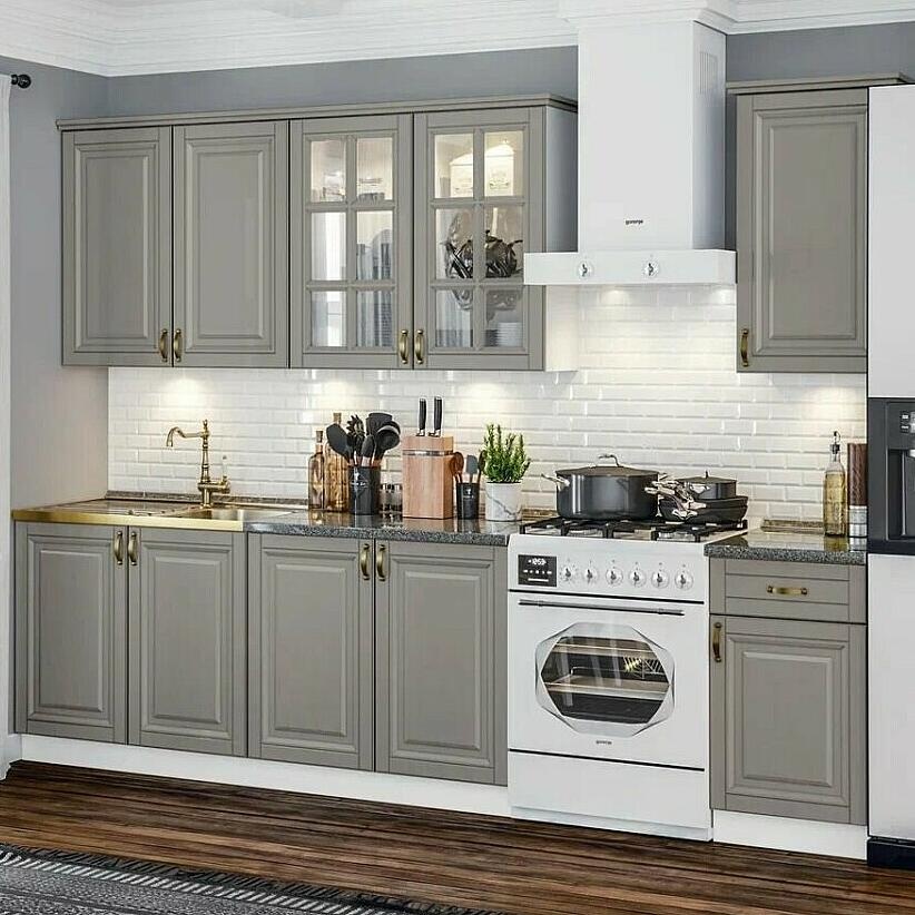 Кухня Престиж 2 0 900 Компоновка 3 Браш Текстура Грей Кастилло