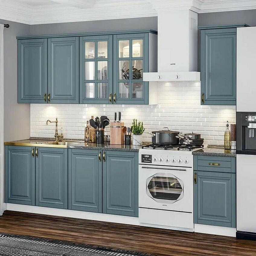 Кухня Престиж 2 0 900 Компоновка 3 Браш Блю Кастилло