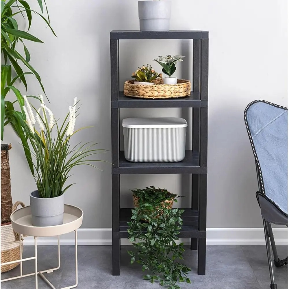 Полка модульная Baroness Home четырёхъярусная, чёрная 38х29х100 см photo 2