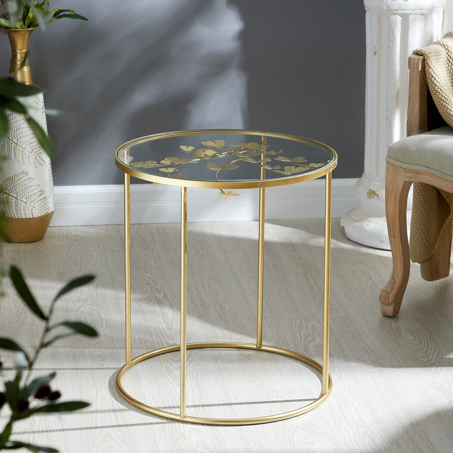 Столик Glasar со стеклом 50х50х55 см photo 3