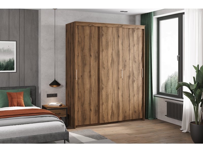 Шкаф-купе Тебар-3-180-230 Дуб Табачный без зеркал photo 2