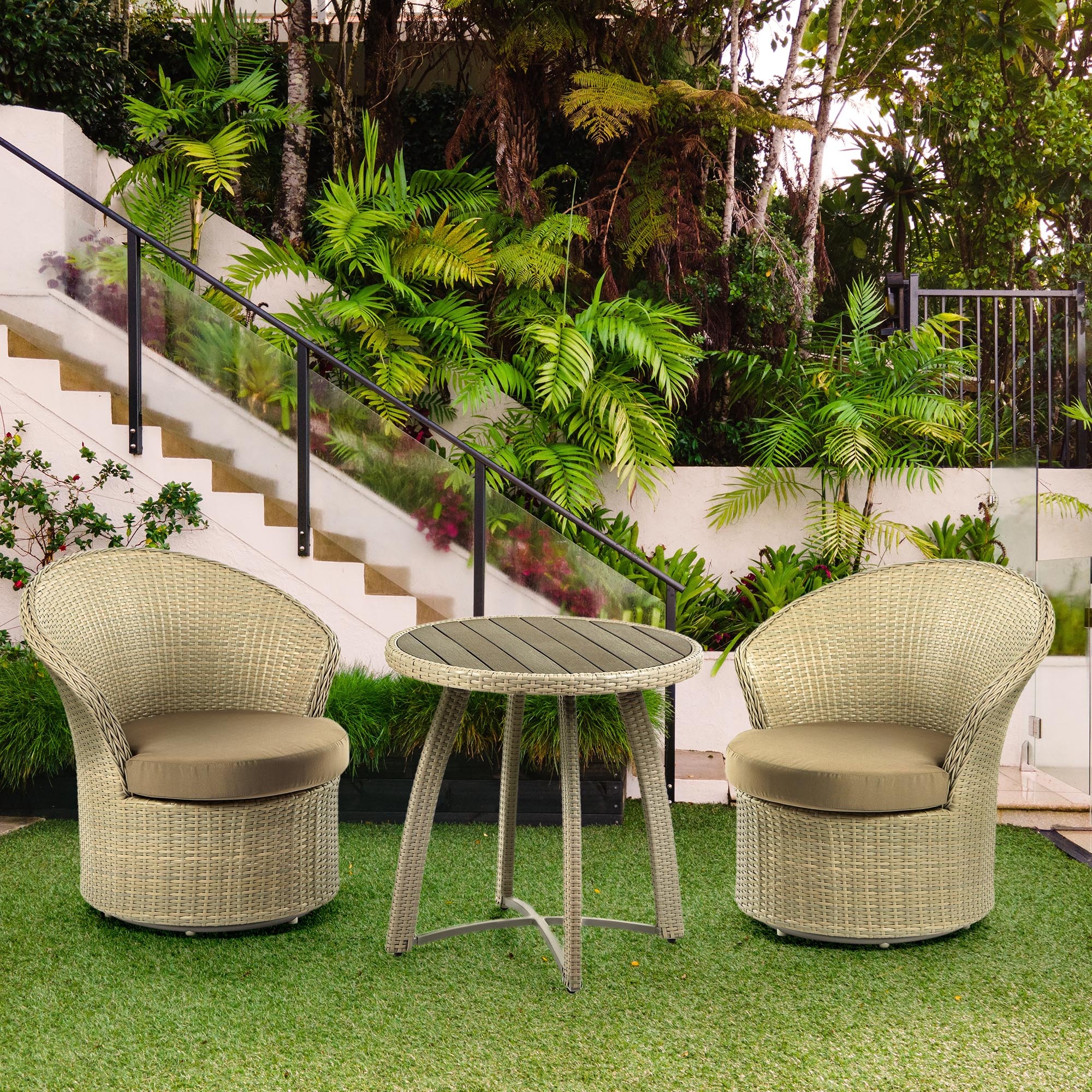 Комплект мебели Greenpatio бежевый 3 предмета photo 2