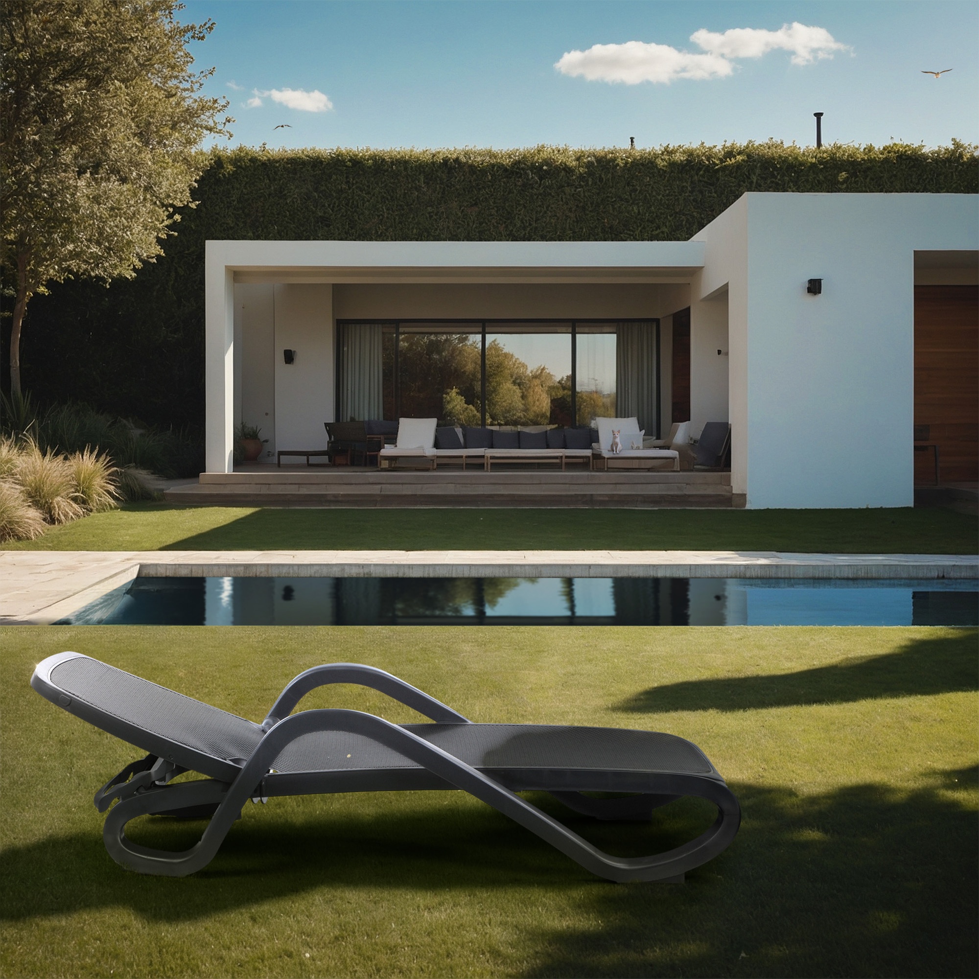 Шезлонг Nardi Alfa антрацитовый 195х71х85 см photo 2