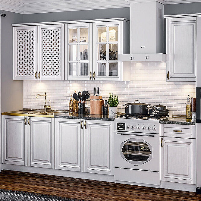 Кухня Престиж 2 0 900 490 Компоновка 4 Решетка Жемчуг Антарес