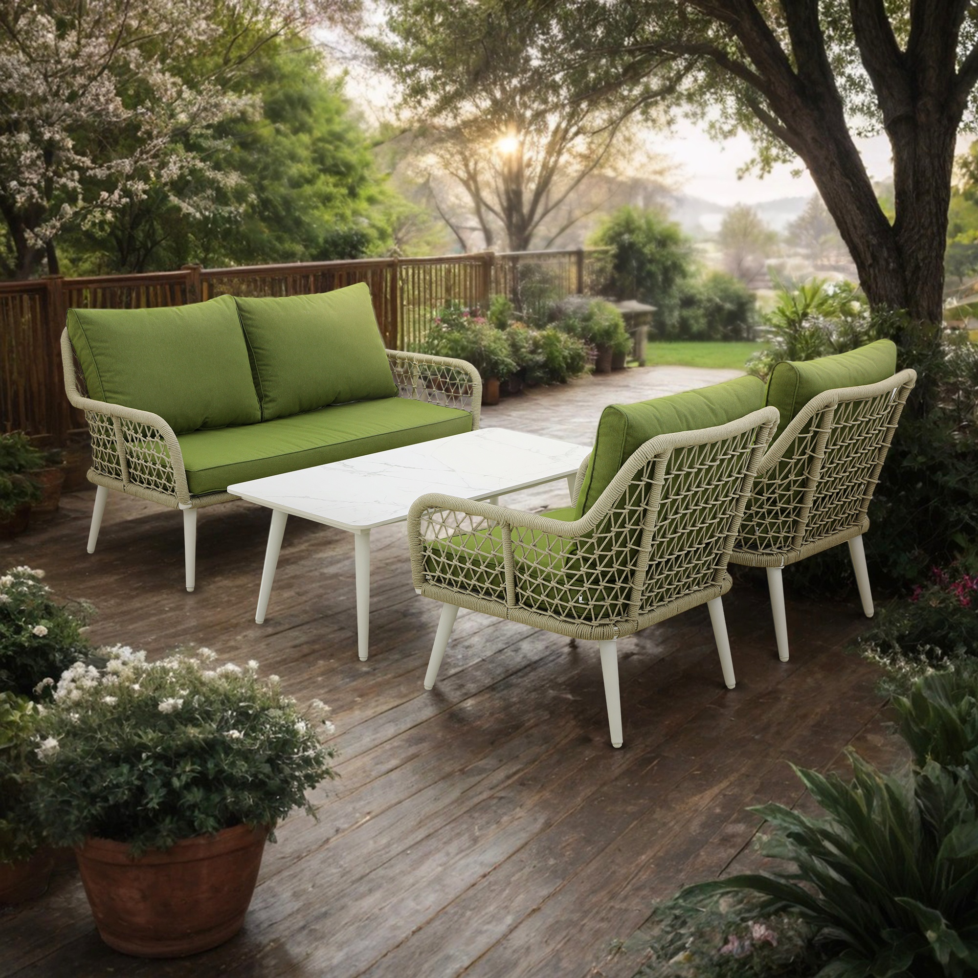 Комплект мебели Yuhang зелёный 4 предмета photo 2