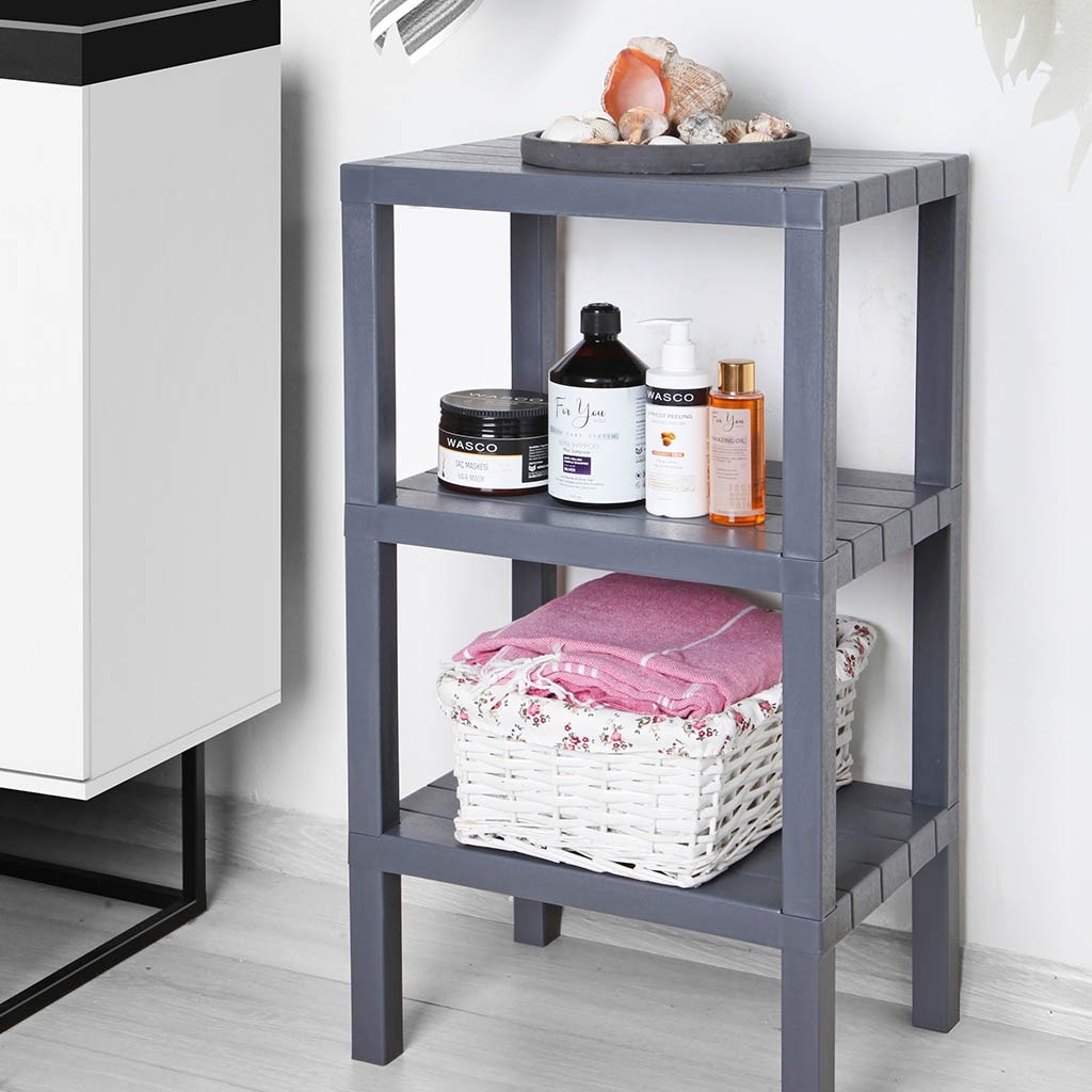 Полка модульная Baroness Home трёхъярусная, серая 38х29х74 см photo 2