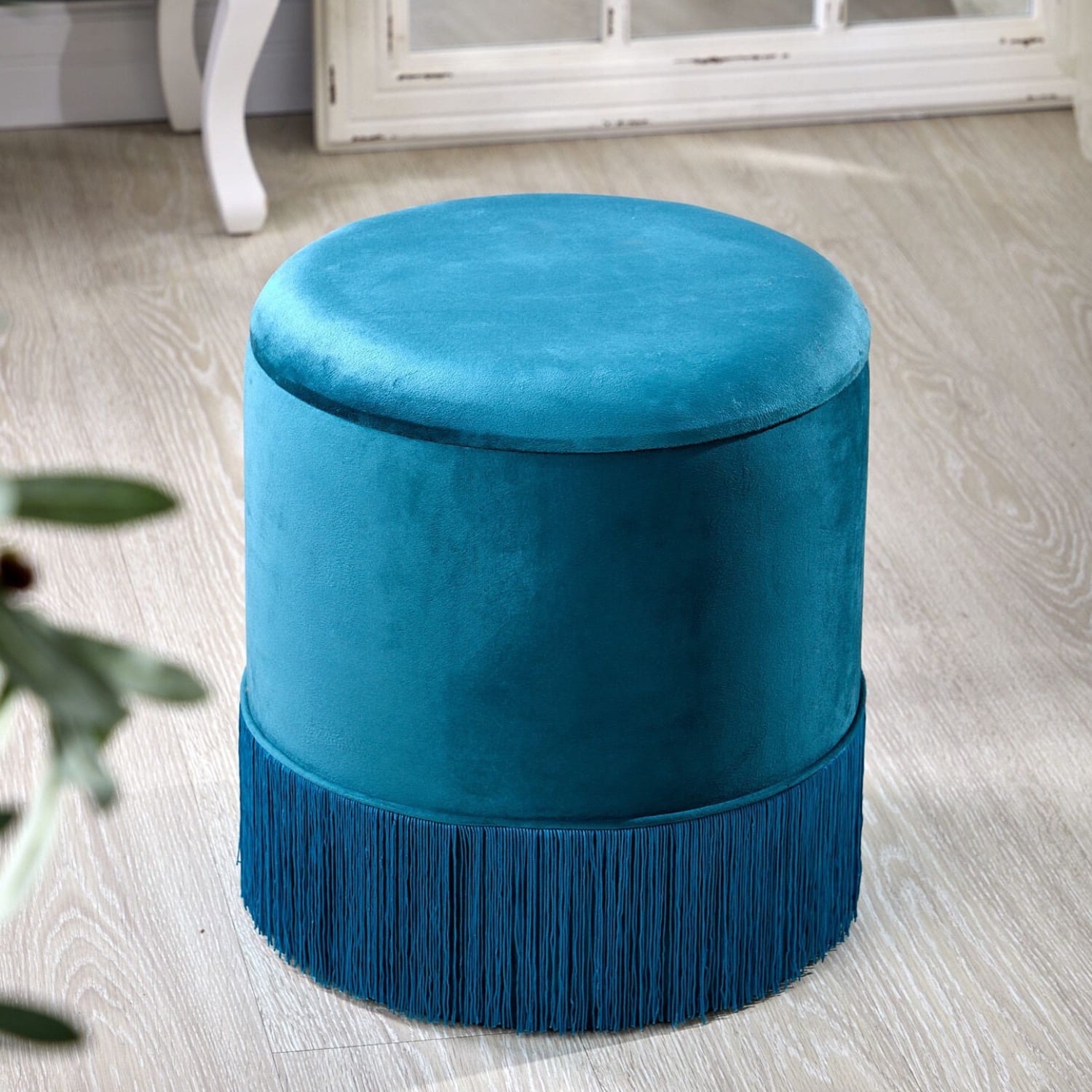 Пуф Glasar с крышкой синий 35х35х39 см photo 3