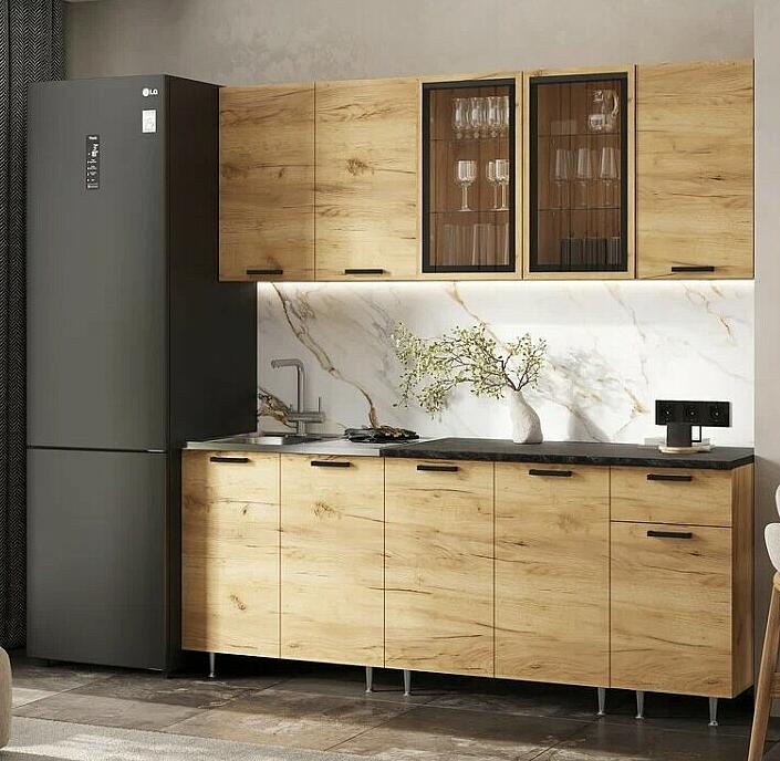 Кухня Рио New 2 0 490 Компановка 3 Крафт Крафт Кастилло