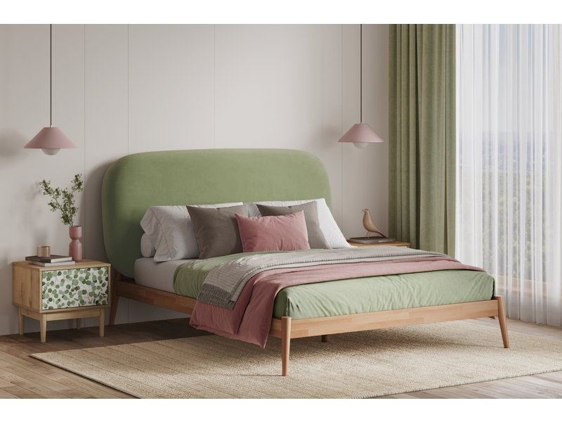 Кровать Саоми-Wood 160 Velvet Olive photo 2