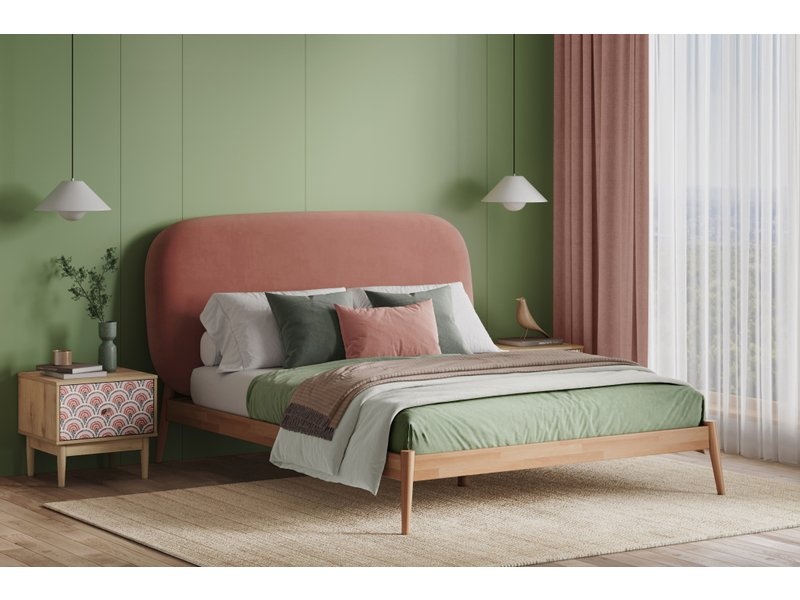 Кровать Саоми-Wood 160 Velvet Corall photo 2