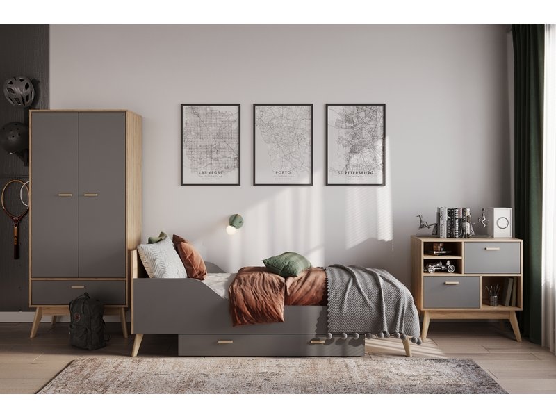 Кровать Нордик 90 Wood Grey photo 2