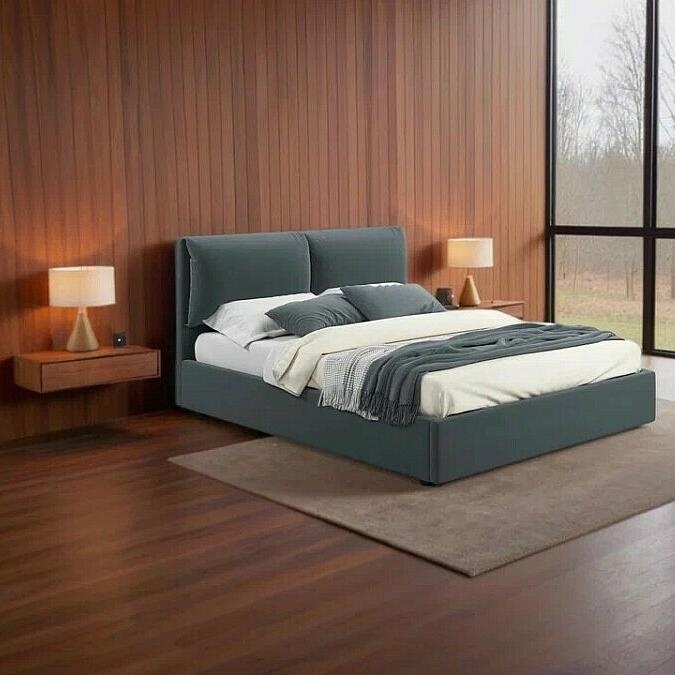 Кровать Vita велюр маренго с подъемным механизмом 1800x2000, ортопедическое основание, изголовье мягкое