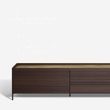 Dark Oak Striped Brass Комод фото