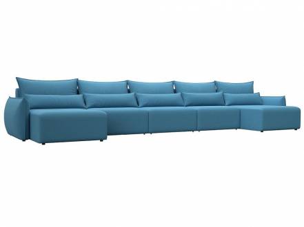 Диван п-образный Лига-051 НПБ МегаЛонг Рогожка Амур 10 голубой photo Диван п-образный Лига-051 НПБ МегаЛонг Рогожка Амур 10 голубой фото