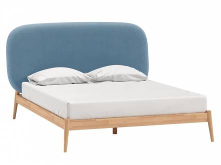 Кровать Саоми-Wood 160 Velvet Bluestone фото
