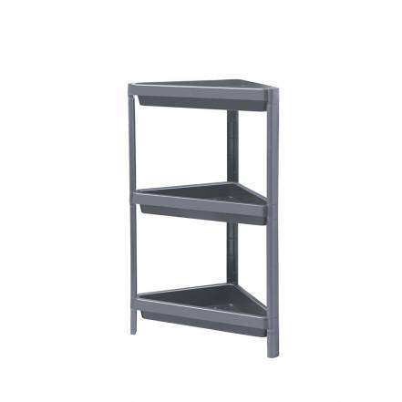 Этажерка треугольная Baroness Home трёхъярусная, чёрная 33х33х71 см фото