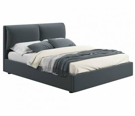 Кровать Vita велюр маренго без подъёмного механизма 1800x2000, изголовье мягкое фото