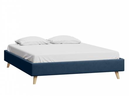 Кровать Бран-1 140 Velvet Navy Blue фото