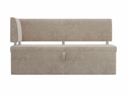 Кухонный угловой диван Стоун Велюр Бежевый левый угол фото