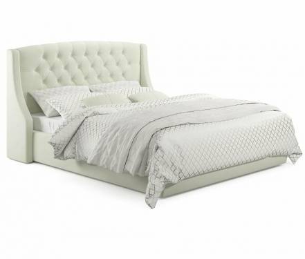 Кровать Stefani велюр бежевый с подъемным механизмом 1600x2000, ортопедическое основание, изголовье мягкое фото