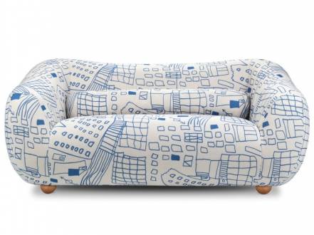 Диван Тут Рядом Дом Сине-бежевый фото