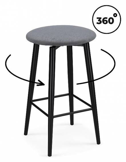 Барный стул Гангток крутящийся сильвер / черный матовый photo Барный стул Гангток крутящийся сильвер / черный матовый фото