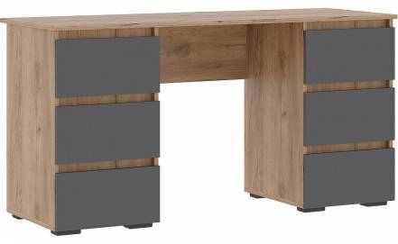Компьютерный стол Элла ПС 02 серый графит 0162 / дуб крафт золото фото