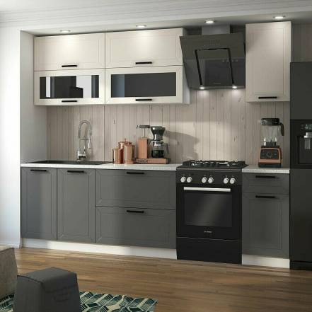 Кухня Монако 2 0 490 Компоновка 2 Графит New Антарес photo Кухня Монако 2 0 490 Компоновка 2 Графит New Антарес фото