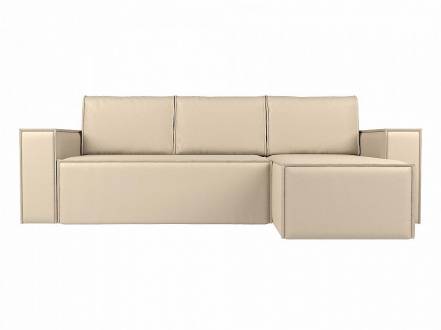 Угловой диван Куба   Экокожа Бежевый  правый угол фото