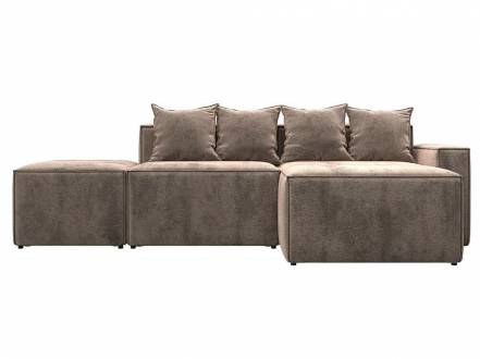 Диван угловой модульный Лига-063 угол правый Велюр TOWER 05 бежевый фото