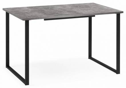 Стол деревянный Лиман 117 (157) x 77 бетон светлый / черный матовый фото
