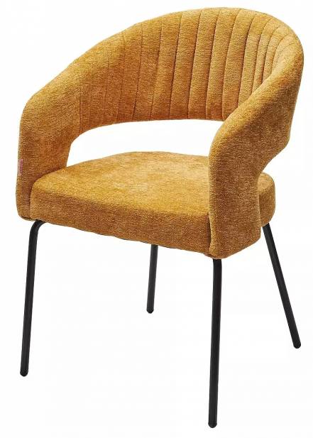 Стул SNUG 3018-08 горчичный, шенилл / черный каркас фото