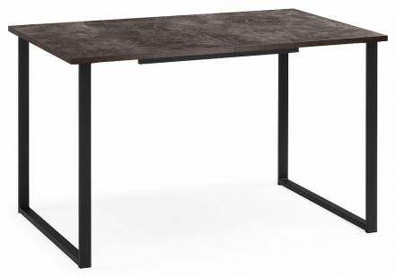 Стол деревянный Лиман 117 (157) x 77 бетон темный / черный матовый фото