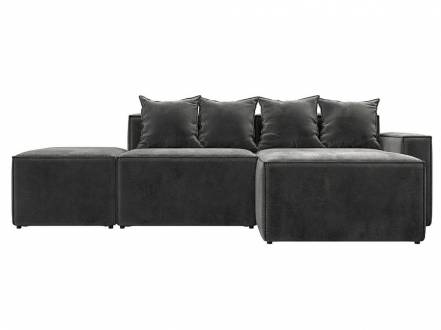 Диван угловой модульный Лига-063 угол правый Велюр TOWER 10 серый фото