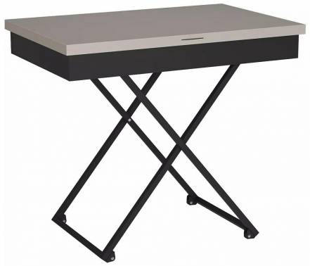 Стол универсальный трансформируемый Калифорния АНДРЭ Loft ЛДСП фантом/черный фото